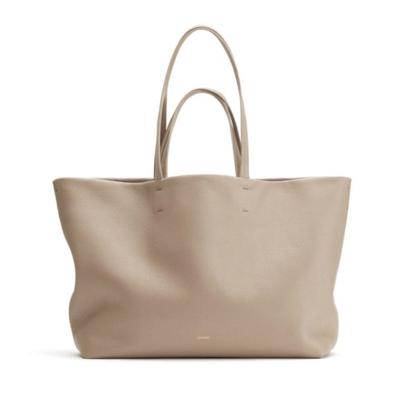 Cuyana Handbags - CUYANA Stone Pebbled Leather Easy Tote Bag